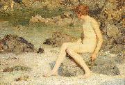 Henry Scott Tuke Cupid and Sea Nymphs painting